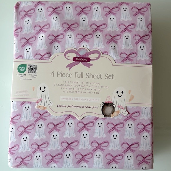 Envogue Other - New Envogue Pink Ghost and Bows Full Sheet Set ghost 👻